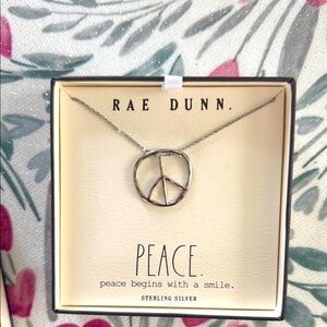 Rae Dunn Silver Peace Necklace